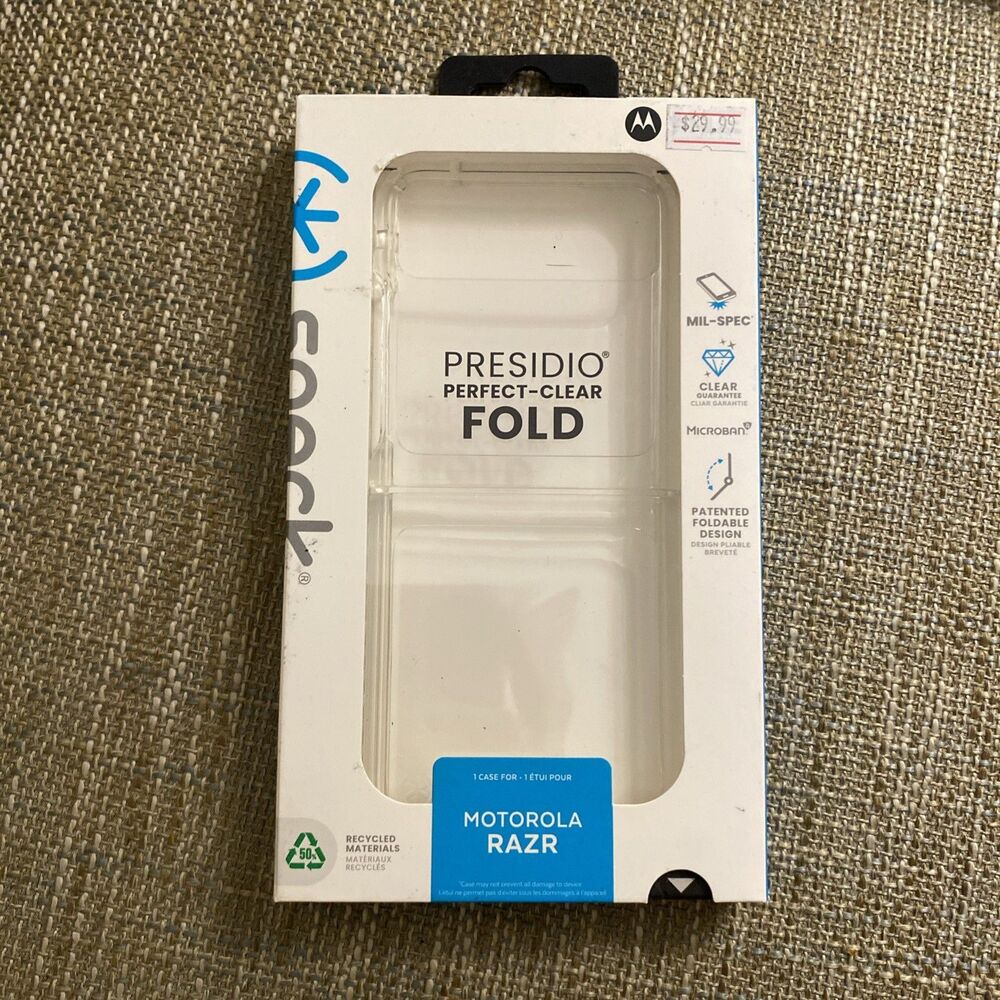 NEW SPECK Presidio Perfect-Clear Fold Case for Motorola RAZR 2024 - Clear